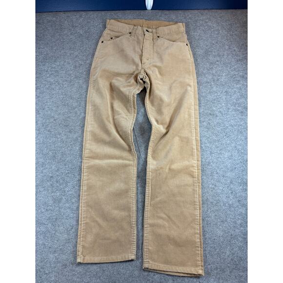 VINTAGE 80s Levis 505 Corduroy Pants Mens 30x30 Tan Straight Leg White Tab Retro - Picture 1 of 11